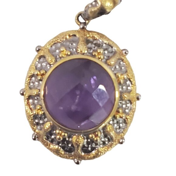 HSN Gold Vermeil .925 Sterling Silver Amethyst Pendant & Necklace - Picture 15 of 16